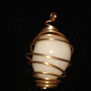 White and Gold Necklace Pendant